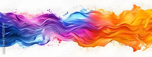 Color brush paint ribbon stroke swirl abstract splash background wave. Colorful brush stroke background vector presentation design illustration with white space paintbrush pen fluid rainbow element te