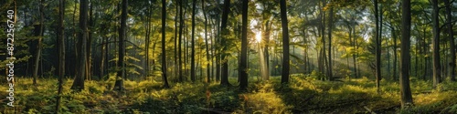 Sun Rays Illuminating a Forest © Bolustck