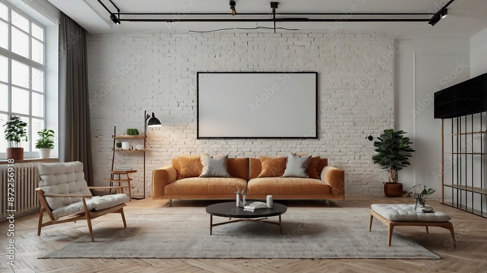 Modern interior room with wall design white apartment home blank empty furniture wall background Modern interior room with wall design white apartment home blank empty furniture wall background
