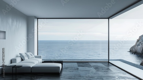 Interior of modern living room with sea view © Chacmool