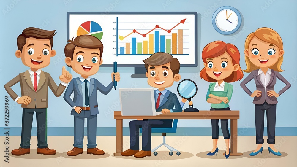 Vector Illustration Analytical Company Cartoon. Vector Illustration Analytical Company Cartoon.