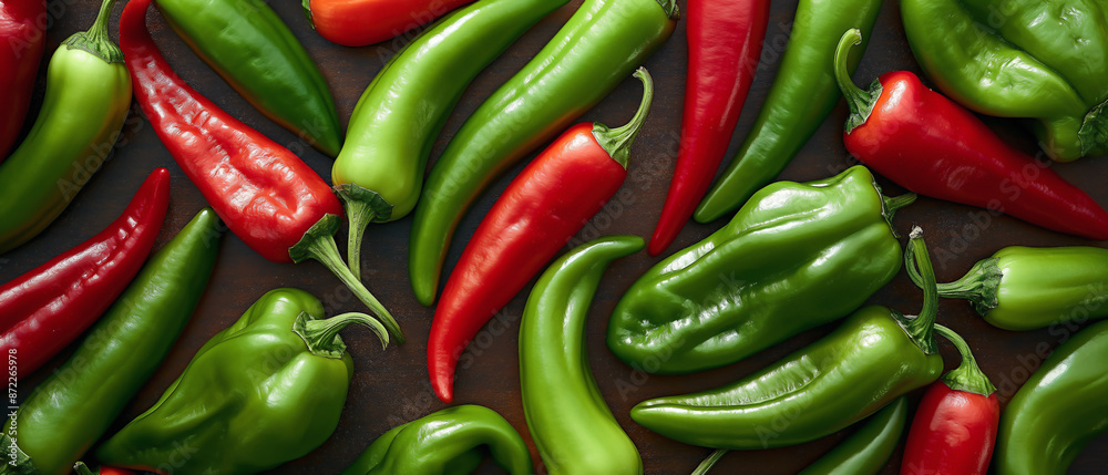background banner filled with a heap of green and red chili peppers background banner filled with a heap of green and red chili peppers