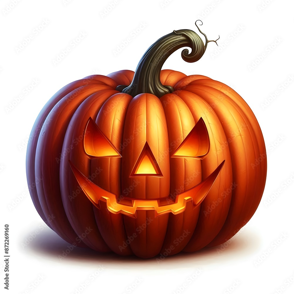 Fototapeta premium Jack o lantern isolated on white background, vector