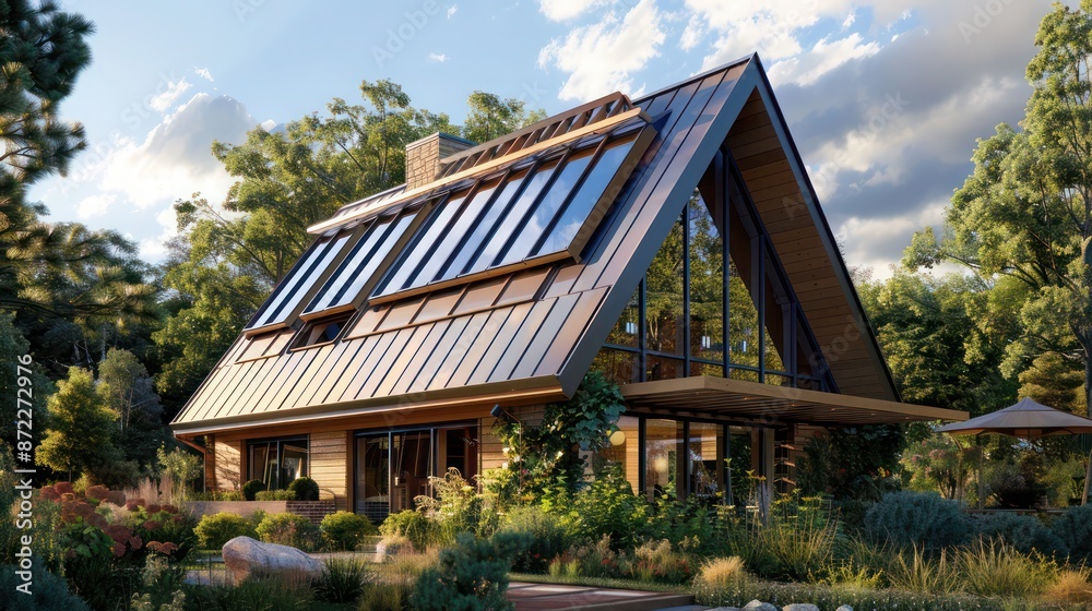 innovative home design that incorporates energy-efficient windows into its roof, maximizing natural light while maintaining energy efficiency innovative home design that incorporates energy-efficient windows into its roof, maximizing natural light while maintaining energy efficiency