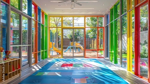 children's play area surrounded by colorful, energy-efficient windows that maintain a safe and comfortable indoor environment regardless of outdoor weather conditions © Salman