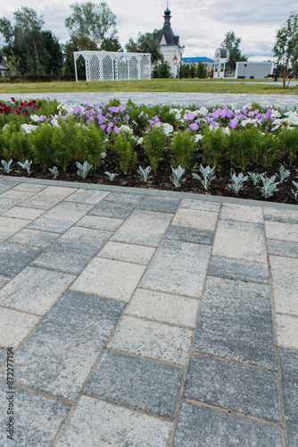 grass, path, road, stone, park, walkway, sidewalk, brick, pavement, pathway, landscape, nature, concrete, texture, paving, summer, street, tree, tobolsk photo