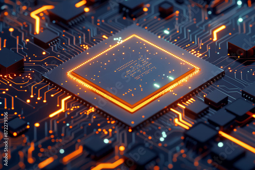 A close-up of a computer processor mounted on a printed circuit board © Vitalii