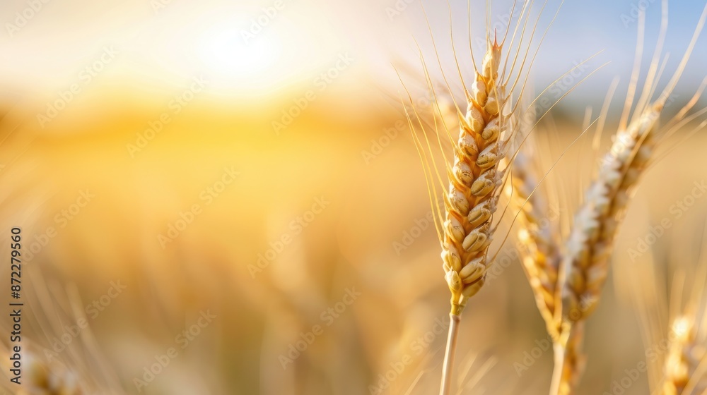 Tranquil Wheat Field Basking in Sunlight Tranquil Wheat Field Basking in Sunlight