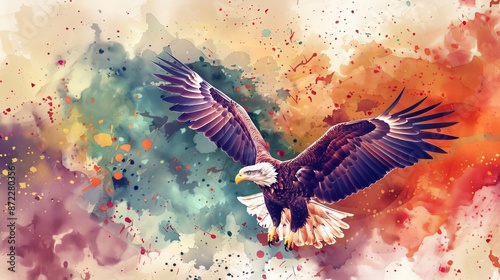 Watercolor Abstract Eagle i...
