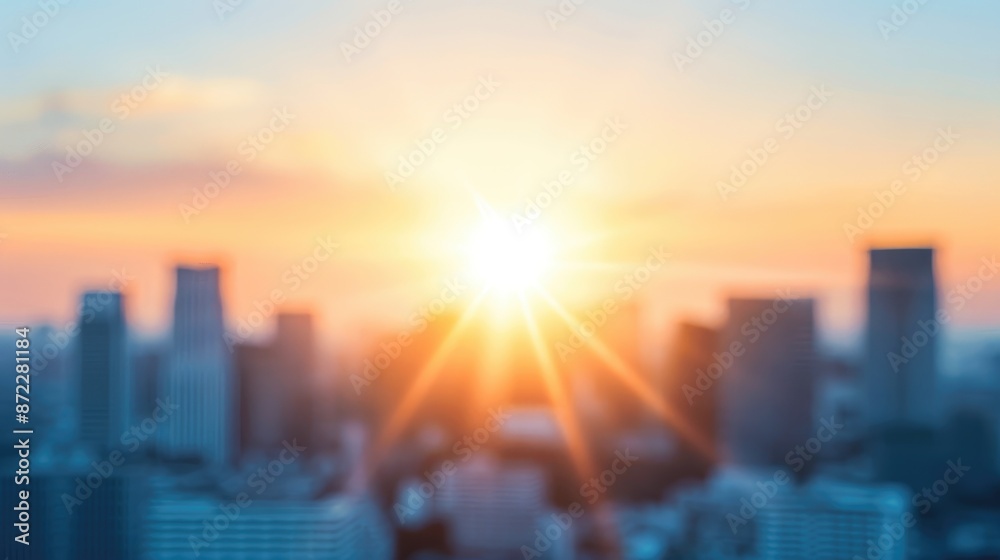 Sunrise/Sunset Cityscape with Varying Building Silhouettes Sunrise/Sunset Cityscape with Varying Building Silhouettes