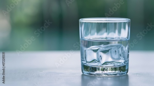 Glass of Water Resting Quietly Upon Table Surface