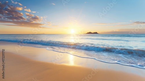 Serene Sunraturne Beach Captured in Tranquil Composition