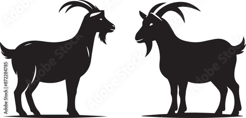 Goat silhouette icon symbol logo black design vector illustration. Goat Silhouette. goat vector.