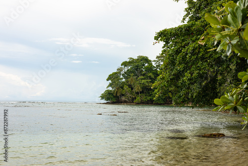 beach in the Refugio Nacional de Vida Silvestre Gandoca Manzanillo or in english Gandoca Manzanillo National Wildlife Refuge in Costa Rica photo