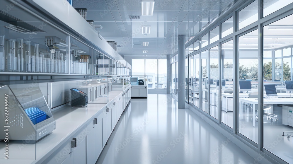 high-tech laboratory with specialized energy-efficient windows that prevent heat loss while maintaining precise environmental conditions for sensitive experiments high-tech laboratory with specialized energy-efficient windows that prevent heat loss while maintaining precise environmental conditions for sensitive experiments