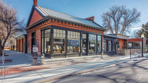 Fototapeta Naklejka Na Ścianę i Meble -  small town museum with custom-designed energy-efficient windows that protect historic artifacts from UV damage while enhancing the buildinga??s old-world charm