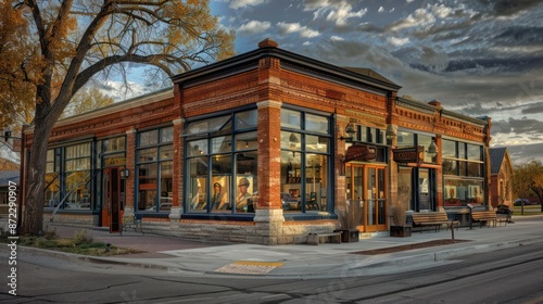 Fototapeta Naklejka Na Ścianę i Meble -  small town museum with custom-designed energy-efficient windows that protect historic artifacts from UV damage while enhancing the buildinga??s old-world charm