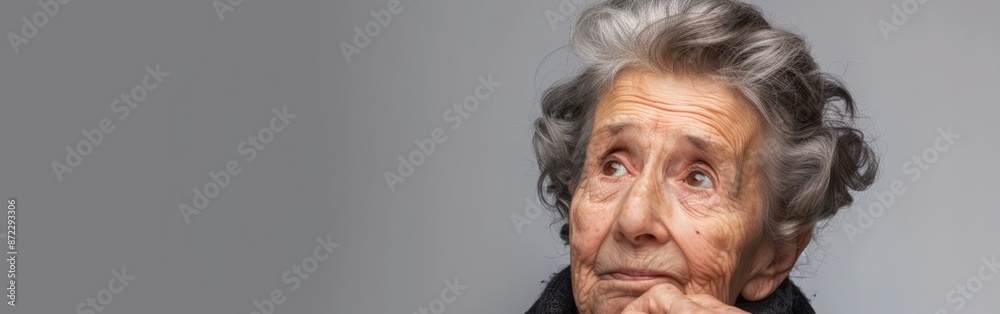 Reflective Elderly Woman Contemplates Life's Journey Reflective Elderly Woman Contemplates Life's Journey