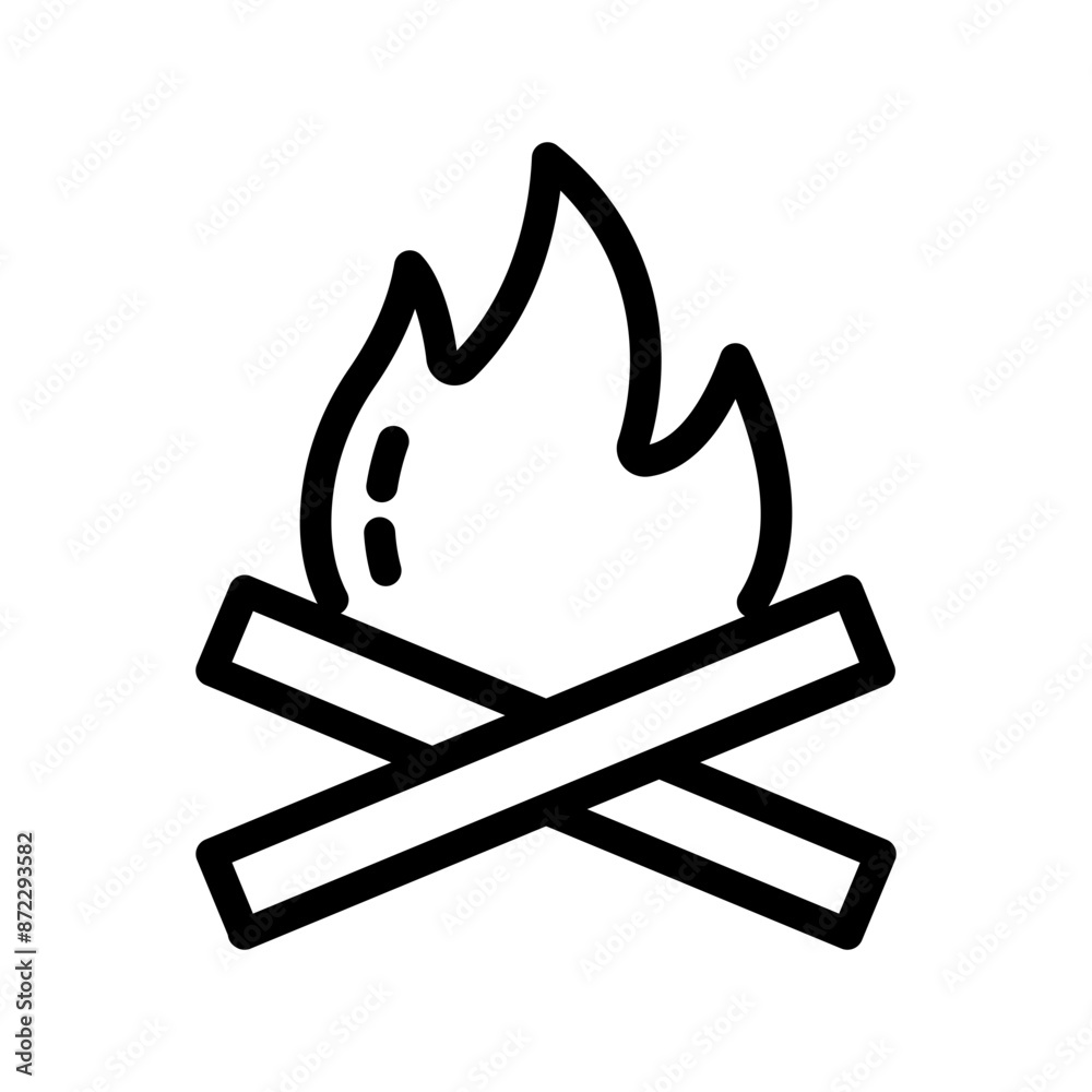 Campfire icon design in filled and outlined style