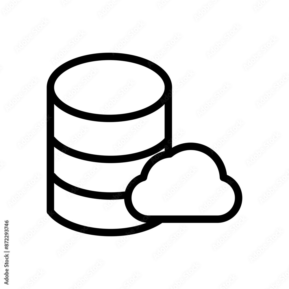 cloud database icon design in filled and outlined style cloud database icon design in filled and outlined style