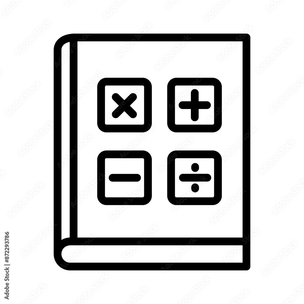 Maths book icon design in filled and outlined style Maths book icon design in filled and outlined style