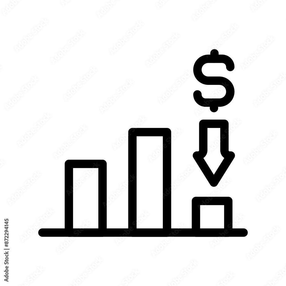 Economic Loss icon design in filled and outlined style Economic Loss icon design in filled and outlined style