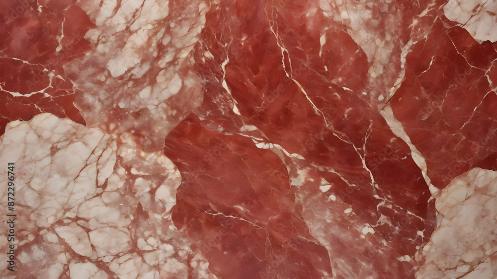 Obraz premium Red marble texture background, natural breccia marbel tiles for ceramic wall and floor Generative AI