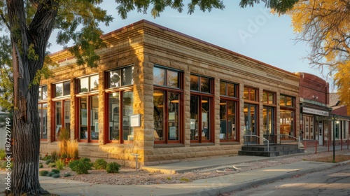 Fototapeta Naklejka Na Ścianę i Meble -  small town museum with custom-designed energy-efficient windows that protect historic artifacts from UV damage while enhancing the buildinga??s old-world charm