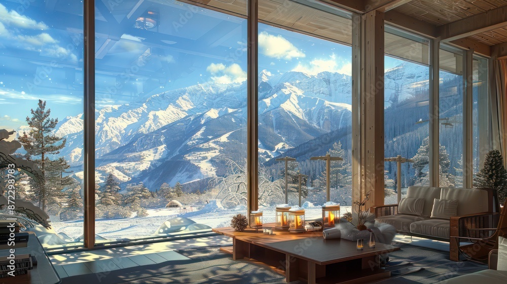 ski resort lodge with triple-pane energy-efficient windows that offer ...