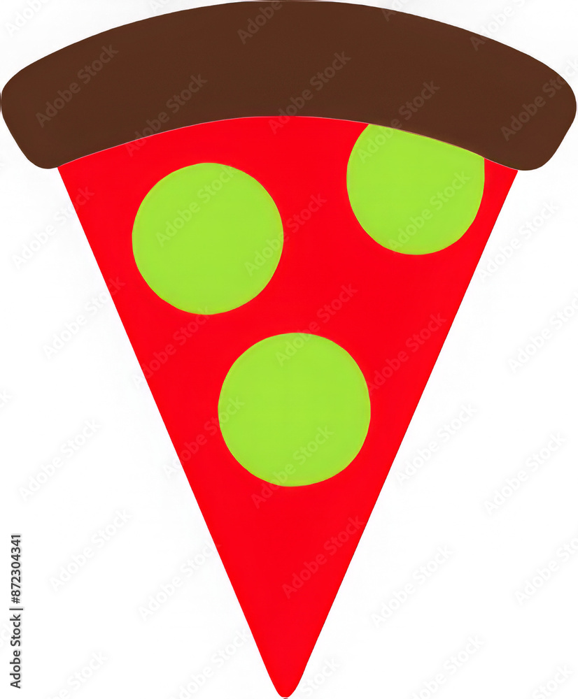 illustration of a pink and green slice pizza illustration of a pink and green slice pizza