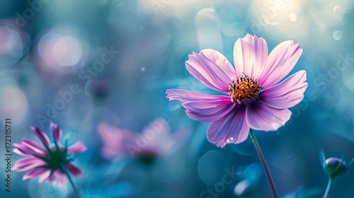 Flower on background, a picture of gorgeous brightness. Blossoming and vibrant, it's a wonderful natural wonder.