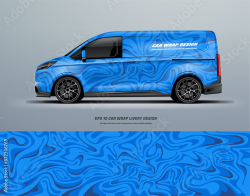 Racing Camouflage motif Vector sport background for car wrap race car car decal livery blue photo