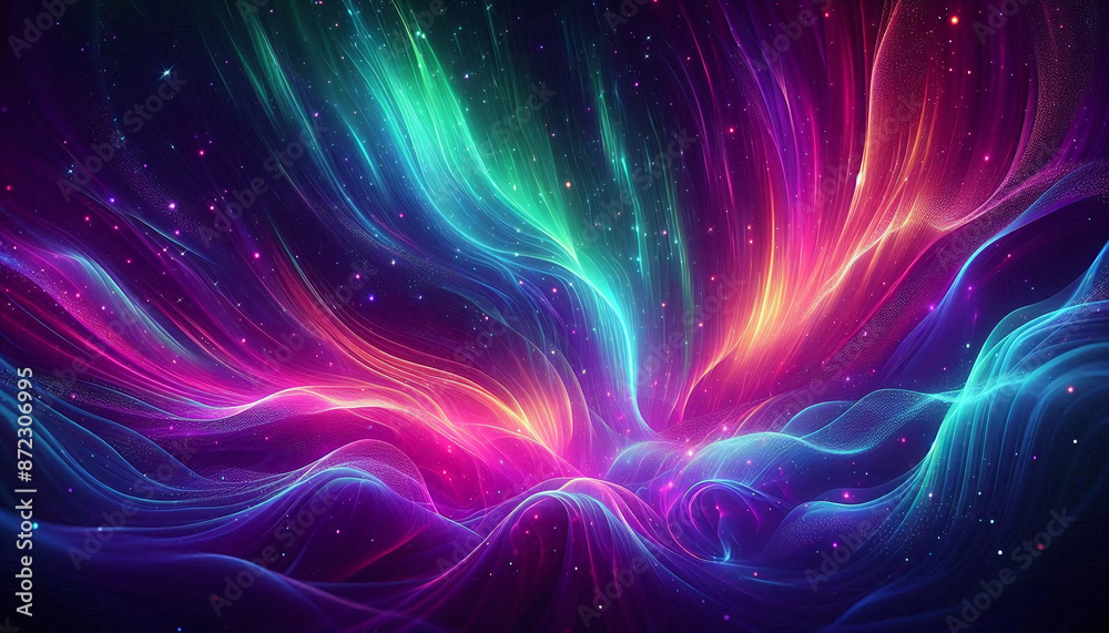 Vivid neon aurora borealis background Vivid neon aurora borealis background