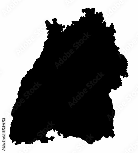 Baden-Wurttemberg state silhouette map photo