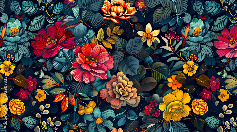 Vibrant and intricate floral designs adorn this digital textile, perfect for creating eye-catching shirts and elegant dupattas. Vibrant and intricate floral designs adorn this digital textile, perfect for creating eye-catching shirts and elegant dupattas.
