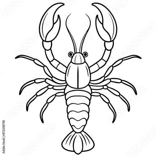 illustration of Lobster isolated silhouette vector