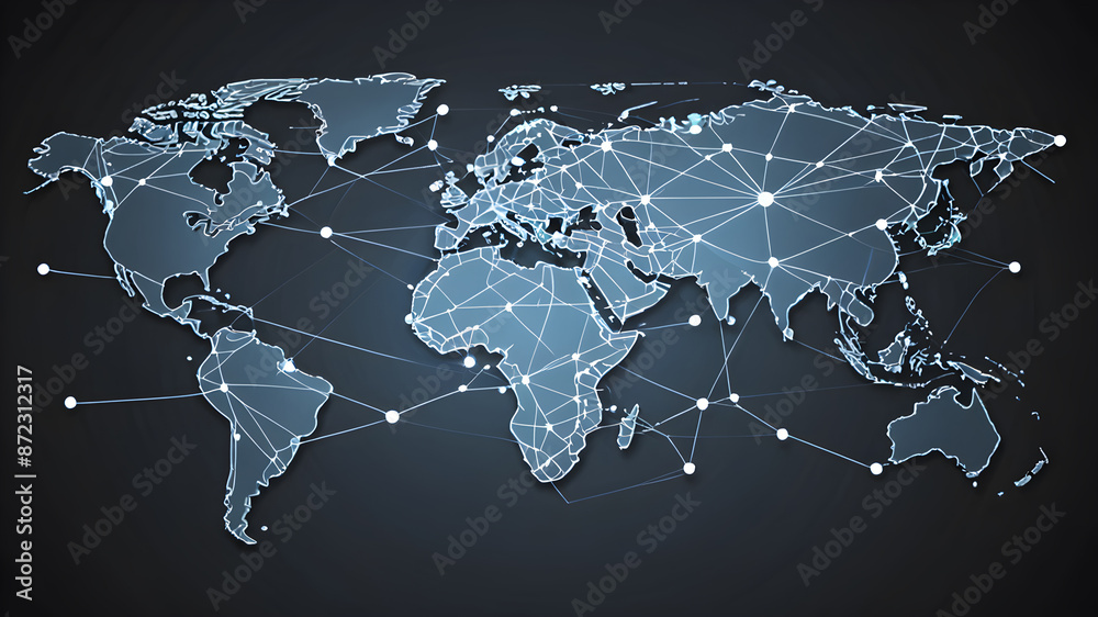 Continent world map. Outline World Map Background. Global network connection. Continent world map. Outline World Map Background. Global network connection.