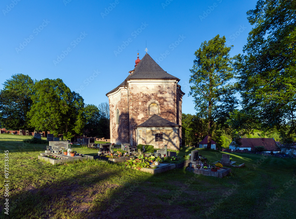 Fototapeta premium Church of All Saints, Hermankovice, Broumov, Czech republic