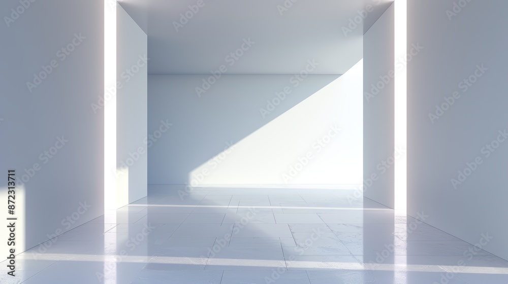 Futuristic interior design with minimalist structure, subtle light and shadow contrasts, and dim ambient lighting creating a serene atmosphere Futuristic interior design with minimalist structure, subtle light and shadow contrasts, and dim ambient lighting creating a serene atmosphere