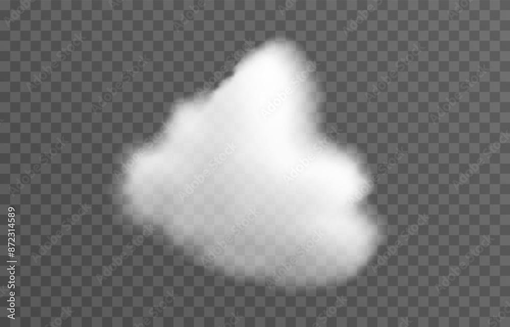 Vector cloud png. Realistic cloud, smoke or fog on an isolated transparent background. Vector cloud png. Realistic cloud, smoke or fog on an isolated transparent background.