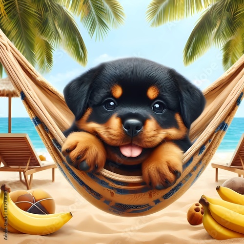 Rottweiler im Urlaub photo