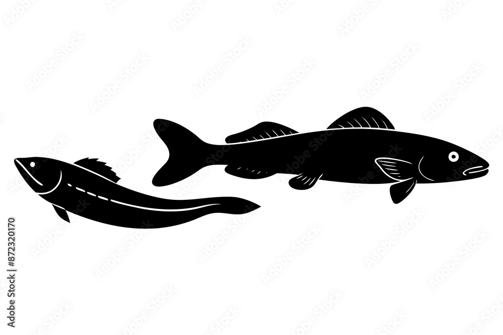 marine fish silhouette vector illustration marine fish silhouette vector illustration