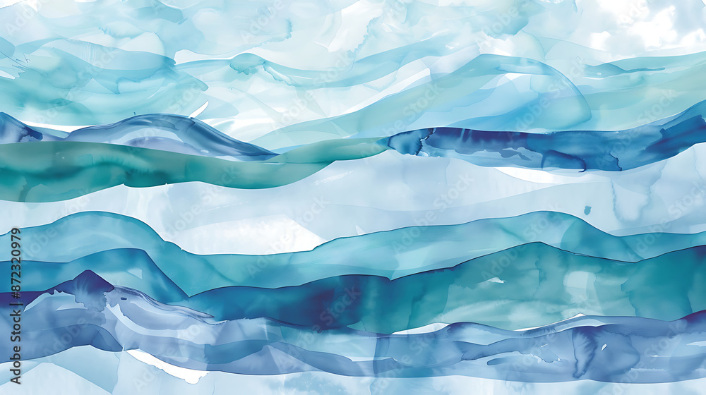 custom made wallpaper toronto digitalAqua Waves: Gentle Watercolor Rhythm