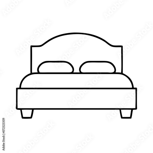 bedroom furniture, sleeping accommodation, comfortable mattress, cozy bedstead, resting place, bedroom decor, home interior, relaxation symbol, sleeping icon, nap time, peaceful sleep, bedroom design