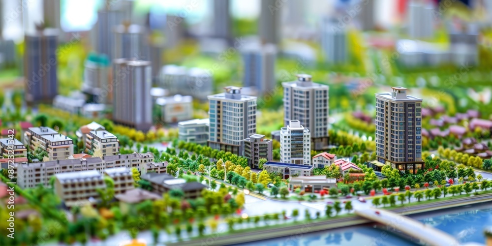 Fototapeta premium Intricate Urban Planning and Architectural Model