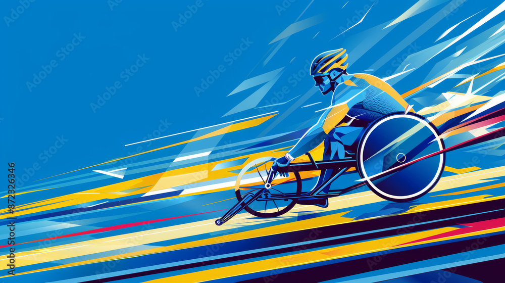 Fototapeta premium paralympic_games_in_paris_2024_wheelchair