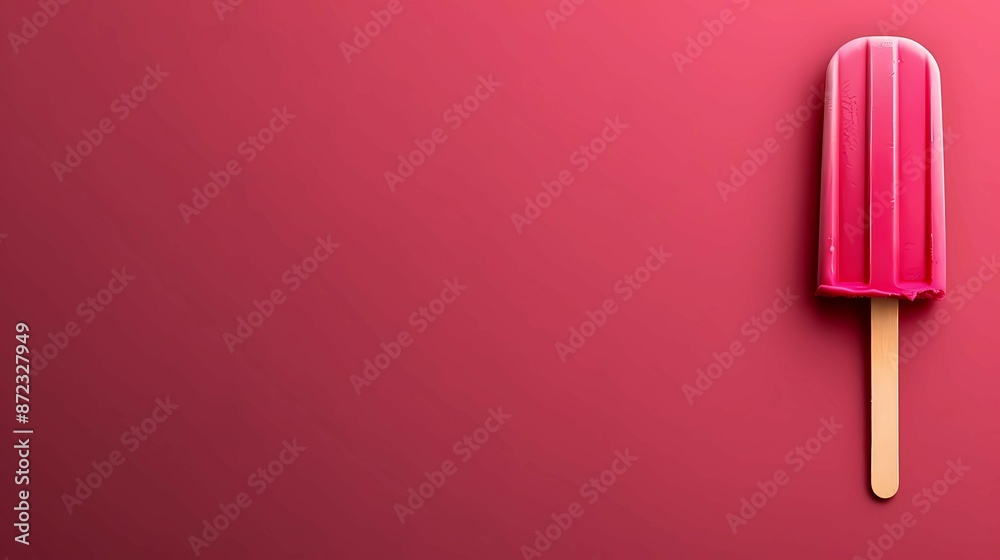 ice cream on the stick on red background ice cream on the stick on red background