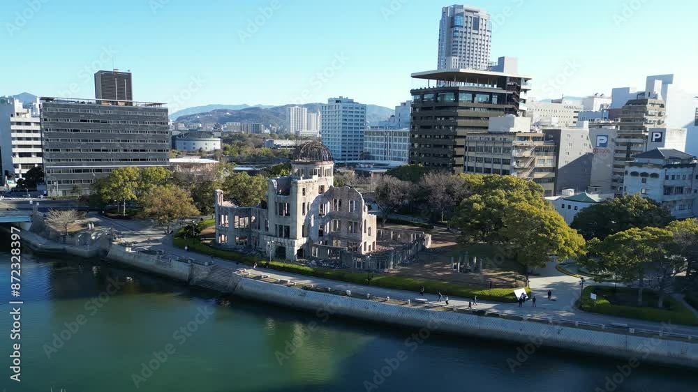 Aerial view of Atomic Bomb Dome, Peace Memorial Park