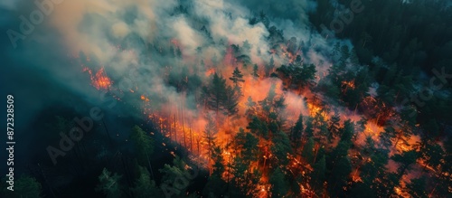 Forest Fire Aerial View