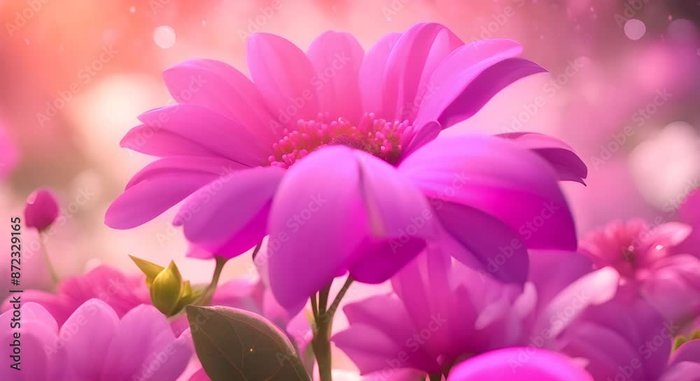 Pink flowers in the garden 4k animation Pink flowers in the garden 4k animation